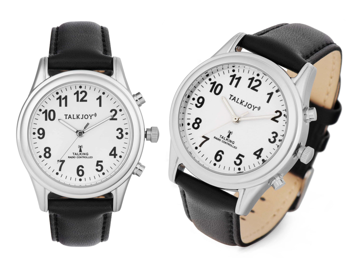 Sprechende Funkuhr Edelstahl Funkarmbanduhr Armbanduhr Seniorenuhr Blindenuhr Blindenwecker Uhrzeit Ansage