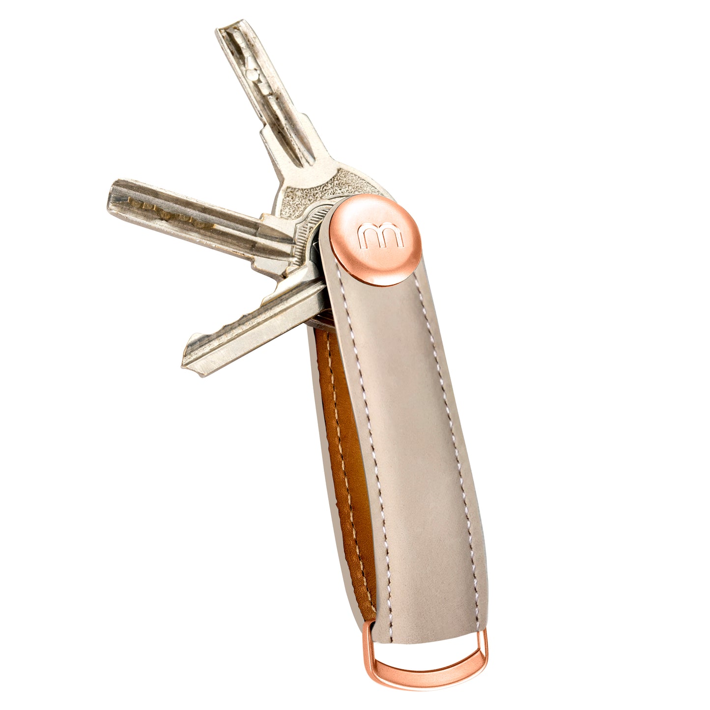 BEIGE Leder Schlüsselmäppchen Damen Schlüsselanhänger Schlüsselhalter Etui