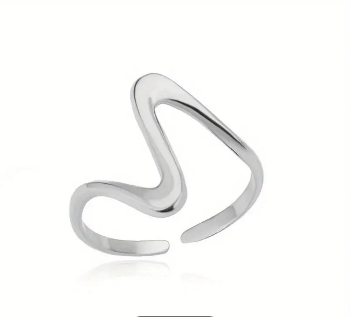 Ring Wellenform wellig Herzschlag – 18 Karat vergoldeter Edelstahl oder silber - Größenverstellbar
