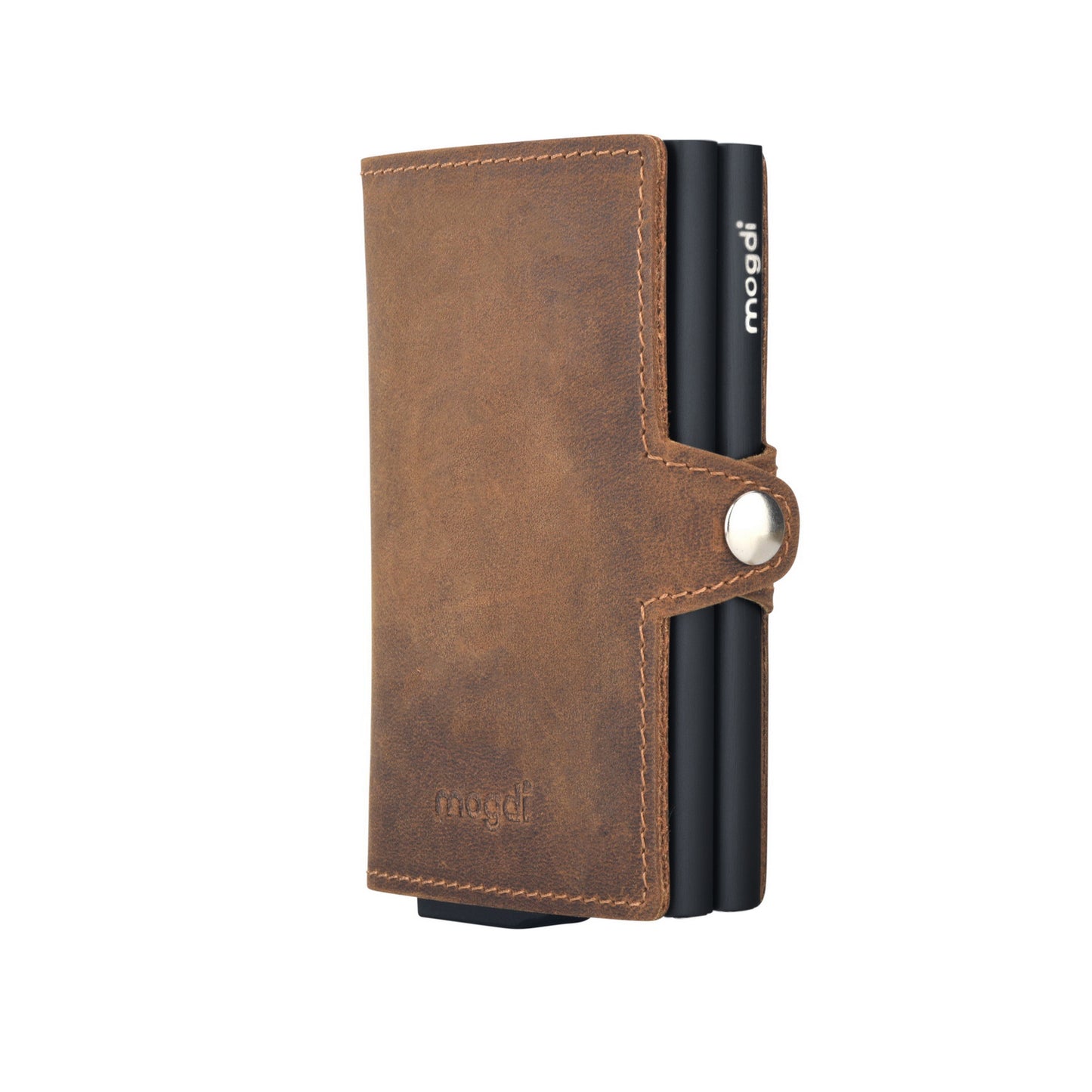PREMIUM duo Brieftasche Vintage Leder Portmonee RFID Blocker Kreditkarten Schutz für 12 Karten XXL