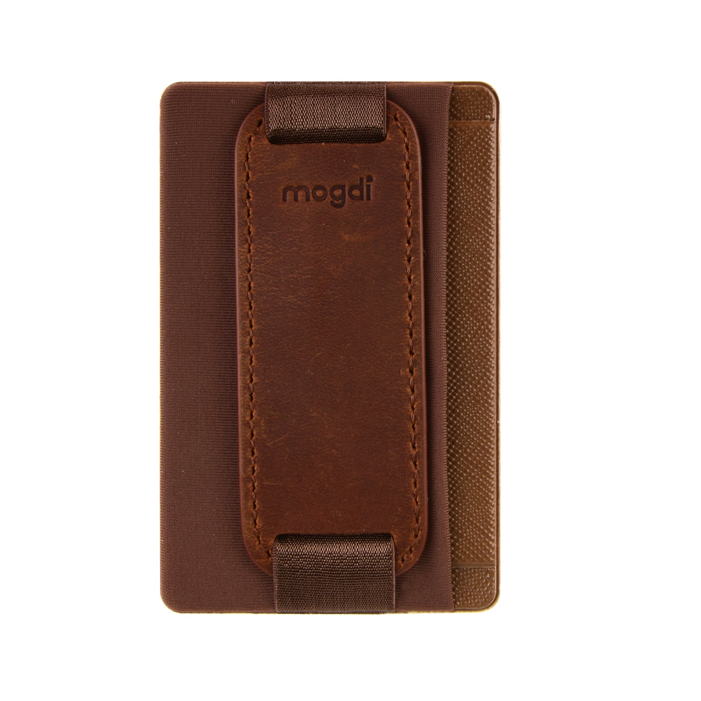 Braun - Premium Leder Handy Kartenhalter Kartenfach RFID Blocker Ständer Halterung Wallet
