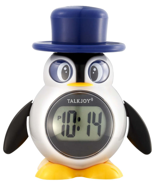 Sprechende Kinderuhr Uhr Zeitansage Sprachfunktion Pinguin Wecker Kinderwecker