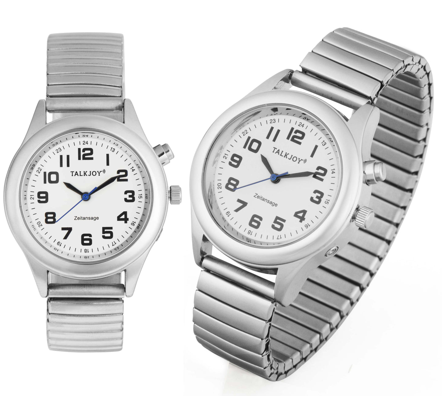 KURDISCH Sprechende Armbanduhr SILBER Uhr Blindenuhr Zeitansage Kalender