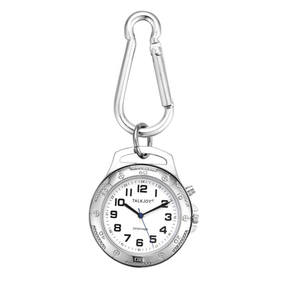 Sprechende Taschenuhr mit Halskette / Karabiner Uhr Anhänger UMHÄNGEUHR Seniorenuhr Blindenuhr