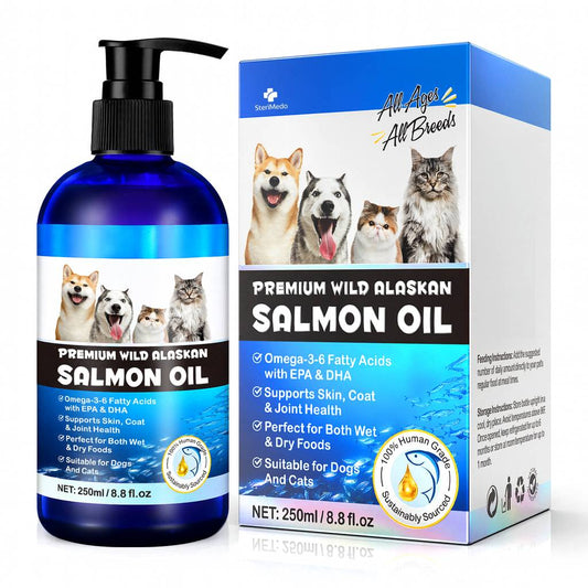 Lachsöl für Hunde & Katzen 250 ml, Omega 3 - 6 Fischöl aus Wildlachs