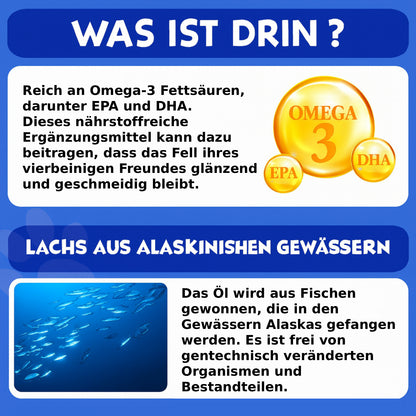 Lachsöl für Hunde & Katzen 250 ml, Omega 3 - 6 Fischöl aus Wildlachs