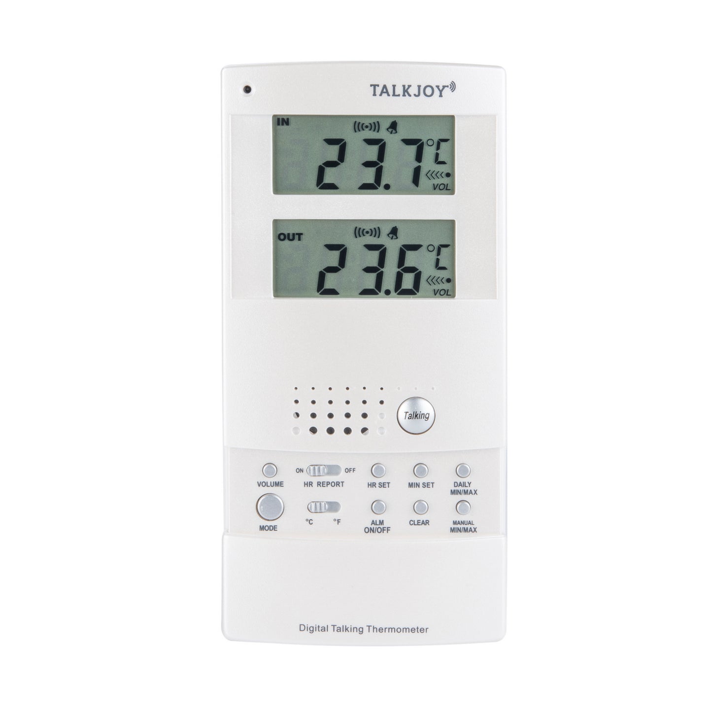 Sprechendes Innen- und Außen Thermometer Raumthermometer mit Frostwarner Hitzewarner Senioren Blinde Kinder
